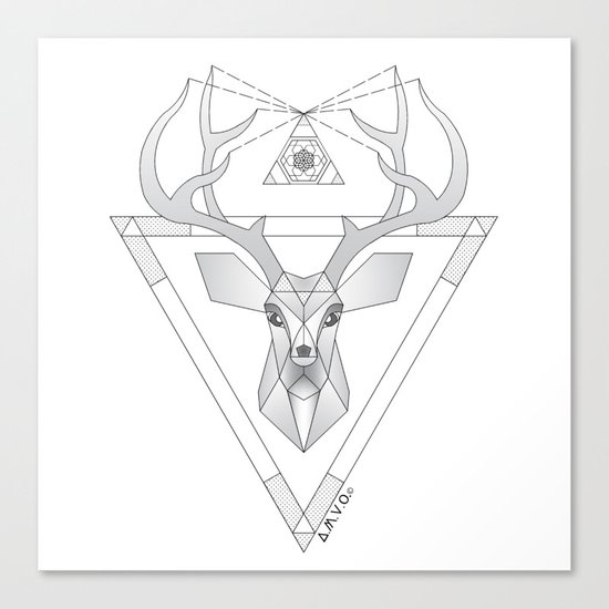 Geometric Deer Canvas Print