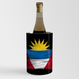 Antigua and Barbuda flag brush stroke, national flag Wine Chiller