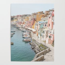 Pastel Color Procida Island Photo Print | Colorful Coast Village in Italy | Travel Photography In Europe Poster