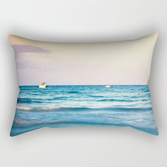 boats on the Mediterranean Rectangular Pillow