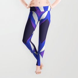 Retro 1960s Geometric Blue Purple Pattern Leggings