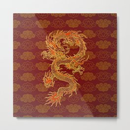Traditional Chinese Red Dragon                                         Metal Print