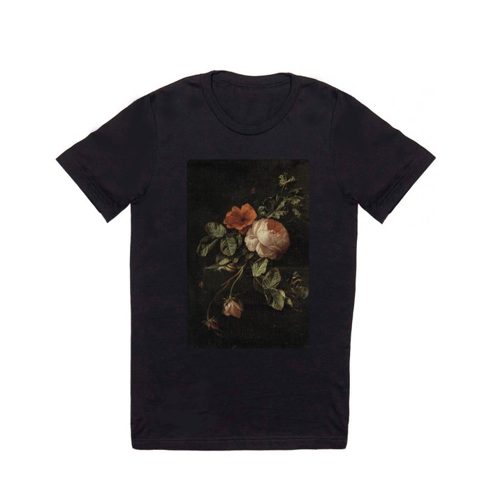 Botanical Rose And Snail T Shirt
