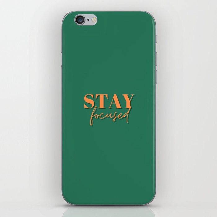Focus, Stay focused, Empowerment, Motivational, Inspirational, Green iPhone Skin