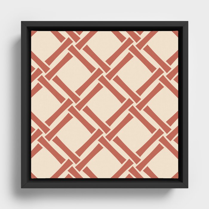 Classic Bamboo Trellis Pattern 555 Framed Canvas