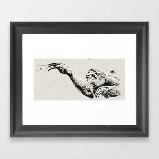 Karate Sloth Framed Art Print