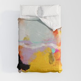 yellow blush abstract Comforter