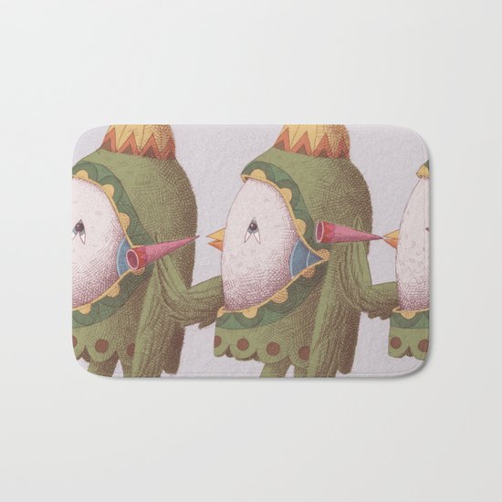 3 Trumpet Birds Bath Mat