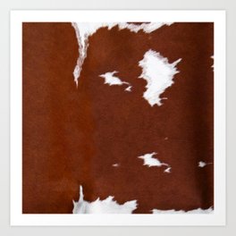 Leather Brown Cowhide Print Art Print