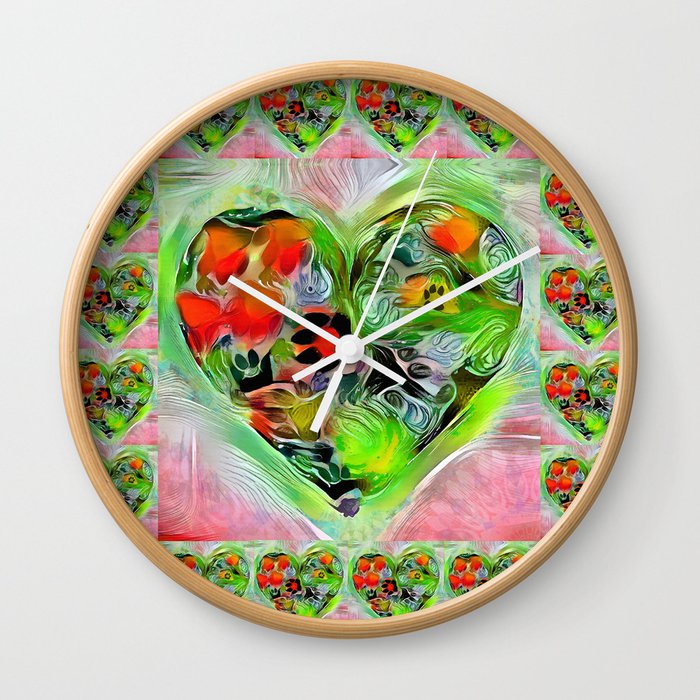 Bright Colorful Dog Art - A Dog Lovers Heart Wall Clock