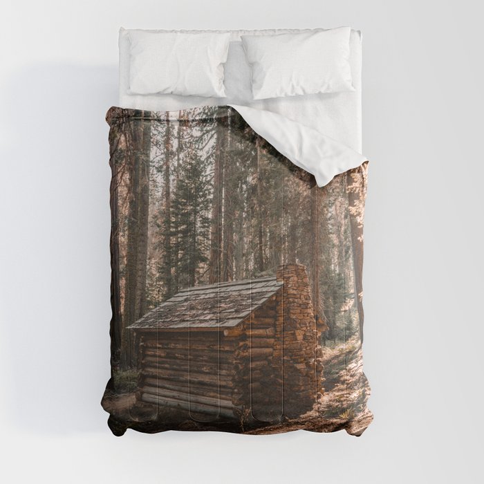 Log Cabin in the Forest Comforter