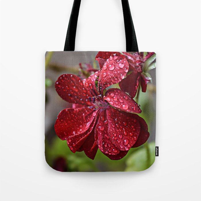 Rainy Blooming Flower Tote Bag