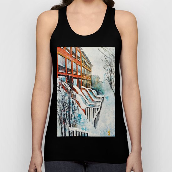 Brooklyn New York In Snow Storm Unisex Tank Top