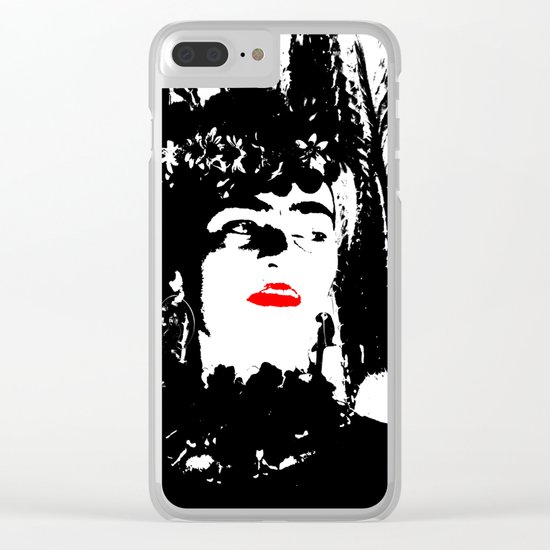Freeda my Frida Black and White Clear iPhone Case