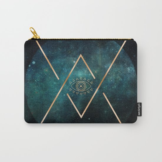 Eye Moon Gold Geometric Tribal Bohemian Mandala Carry-All Pouch