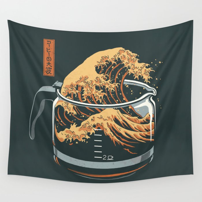 The Great Wave of Coffee Wall Tapestry