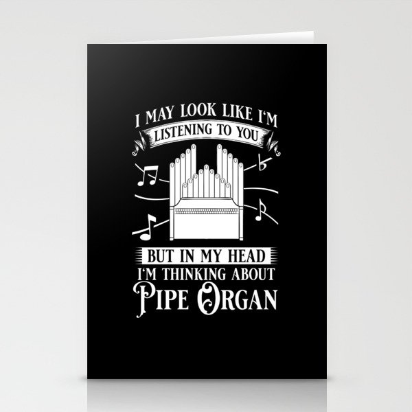 Pipe Organ Piano Organist Instrument Music Stationery Cards