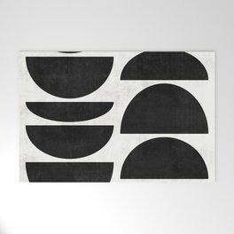 Mid-Century Modern Pattern No.9 - Black and White Welcome Mat
