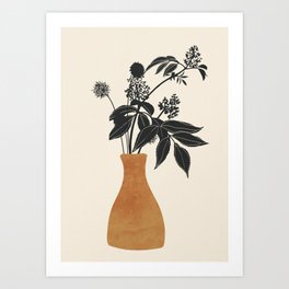 Minimal Abstract Art Vase Plant Art Print