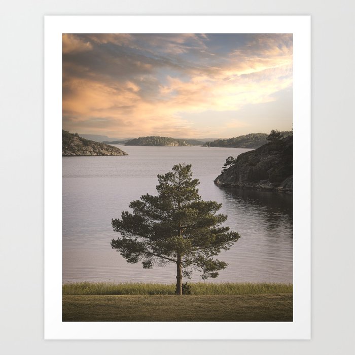 Sunset in the Fjord Art Print