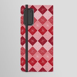 Red Pink Atomic Age Starburst Check Android Wallet Case