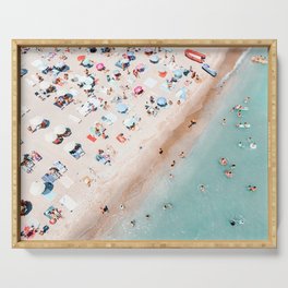 Aerial Ocean, Pastel Colors Beach, Sea Beach, Coastal Beach, Beach Photography, Aerial Beach Print, Bondi Beach Print, Art Print Serving Tray