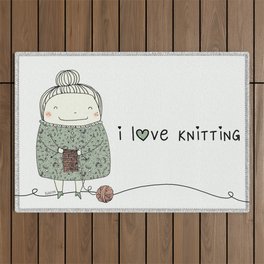 I love knitting Outdoor Rug