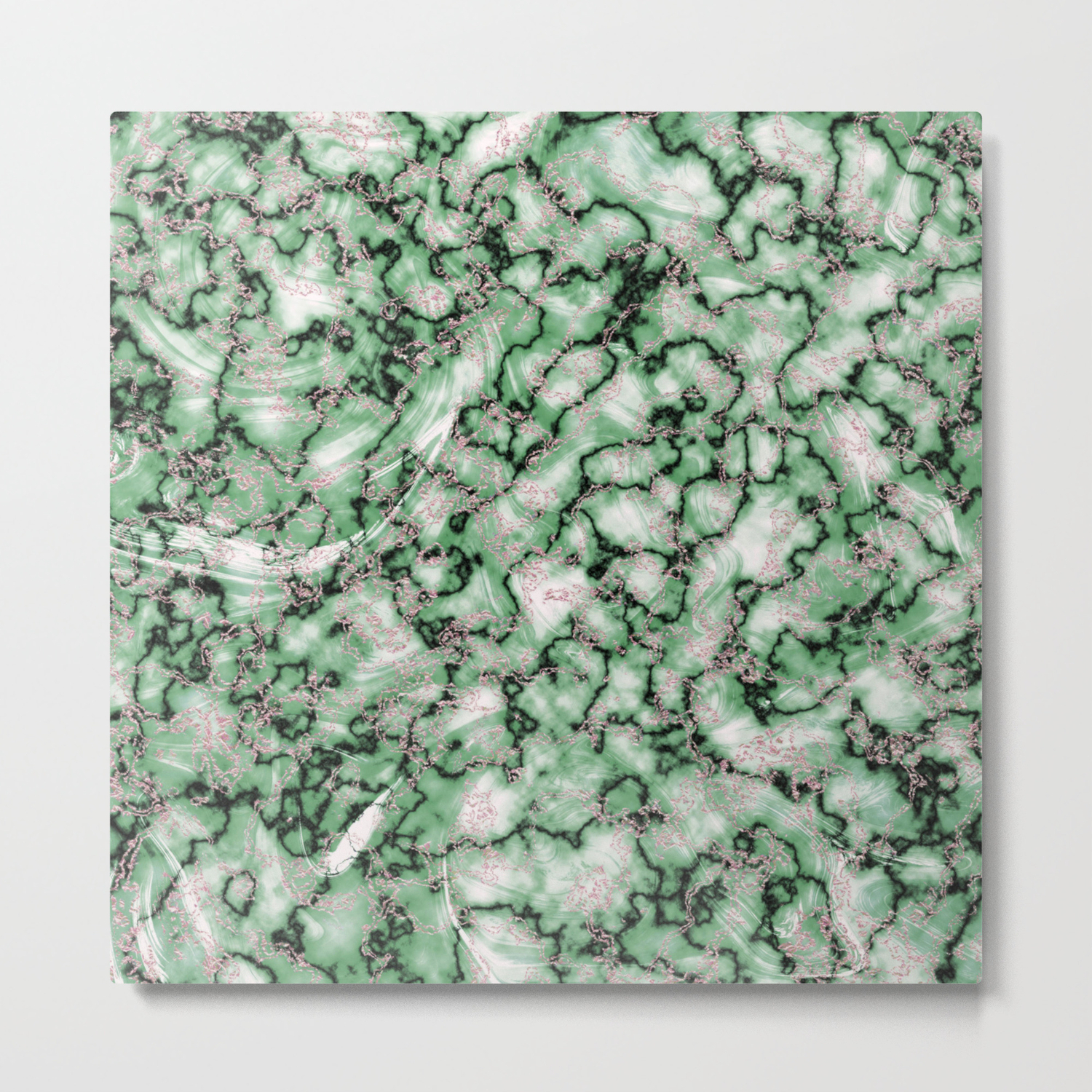 Spring Green Rose Gold Marble Texture Metal Print By Graphicbrat Society6