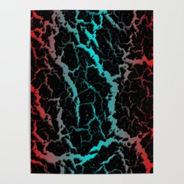 Cracked Space Lava - Red/Cyan Poster