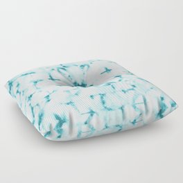 White and turquoise water spots Floor Pillow