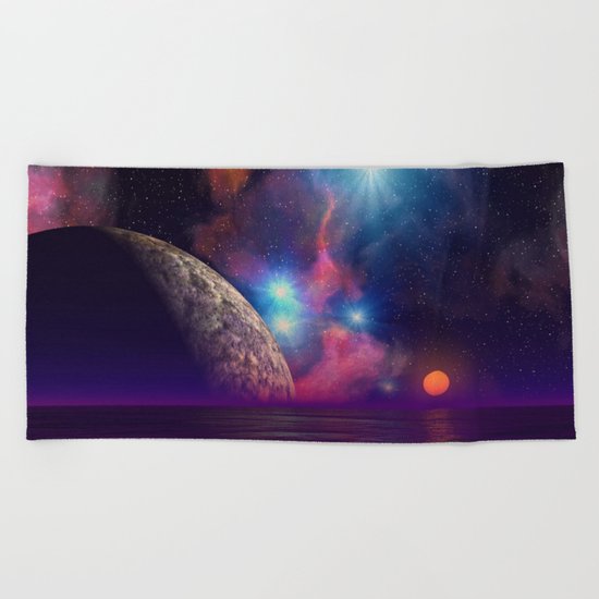 Stars and planets Beach Towel