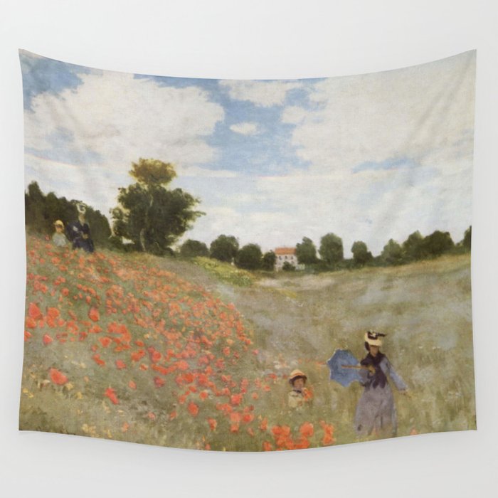 Poppies By Claude Monet Wall Tapestry