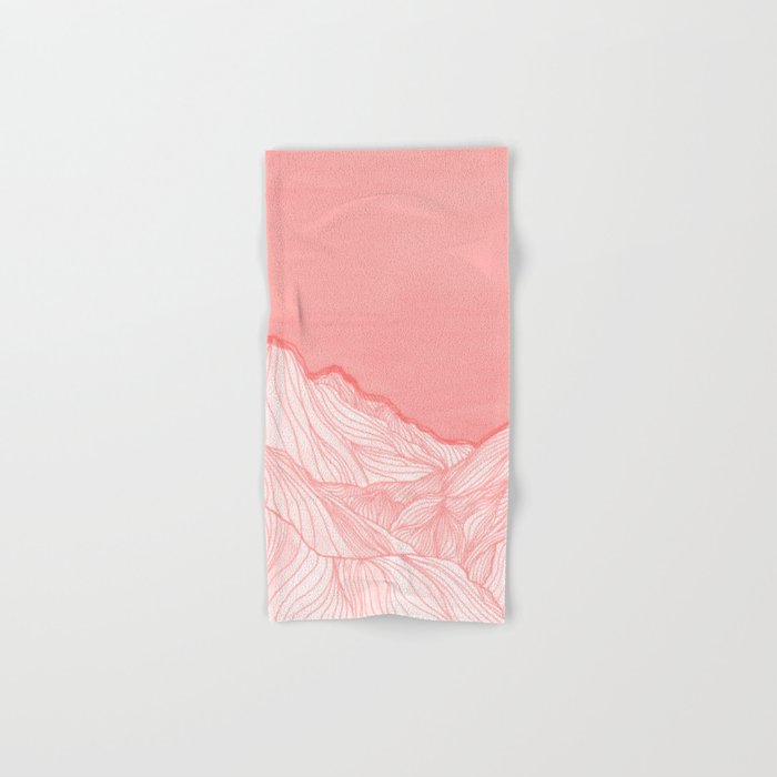 Lines in the mountains - pink Hand & Bath Towel