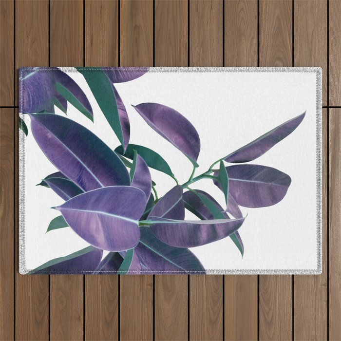 Ficus Elastica Violet Green Glam #1 #tropical #decor #art #society6 Outdoor Rug