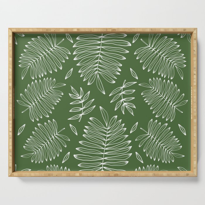 Tropical leaf pattern Serving Tray