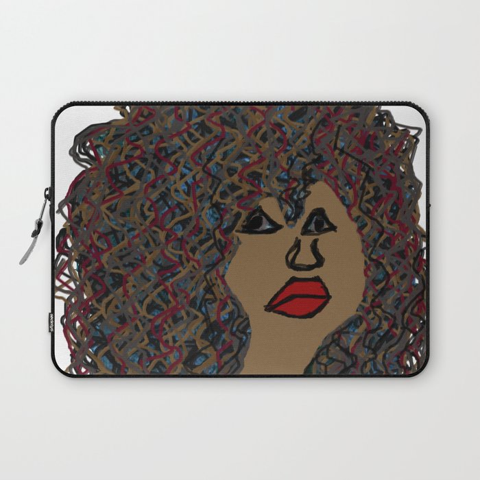 Curly Reddish Natural Hair Queen Paint Drawing Graphic Design Laptop Sleeve By Ellenbooker Society6