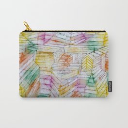 Abstract Geometric Form Theater Mountain Construction Paul Klee Carry-All Pouch | Painting, Colorfulpainting, Colorfulabstract, Abstractdesign, Pattern, Geometricart, Digital, Abstractgeometric, Expressionist, Cubic 
