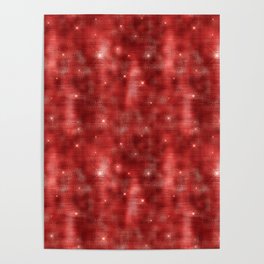 Glam Red Diamond Shimmer Glitter Poster