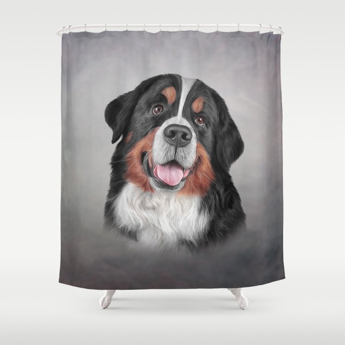 Drawing Bernese Mountain Dog Shower Curtain