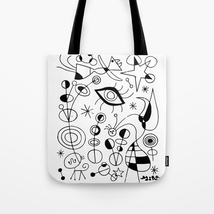 Joan Miro Peces De Colores (Colorful Fish) T Shirt, Artwork Reproduction Tote Bag