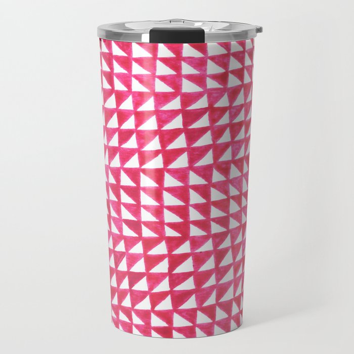 Triangle Bands in pink Travel Mug