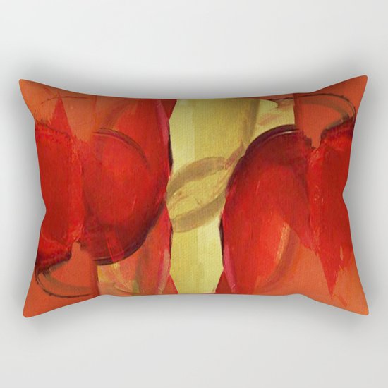 Two Red Horses Rectangular Pillow