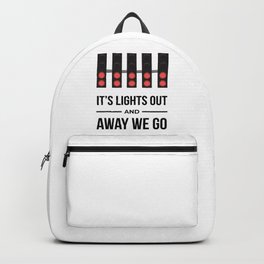 It's Lights Out And Away We Go Backpack | Max, Out, One, Lewis, We, Graphicdesign, Hamilton, Awaywego, 1, Formula 