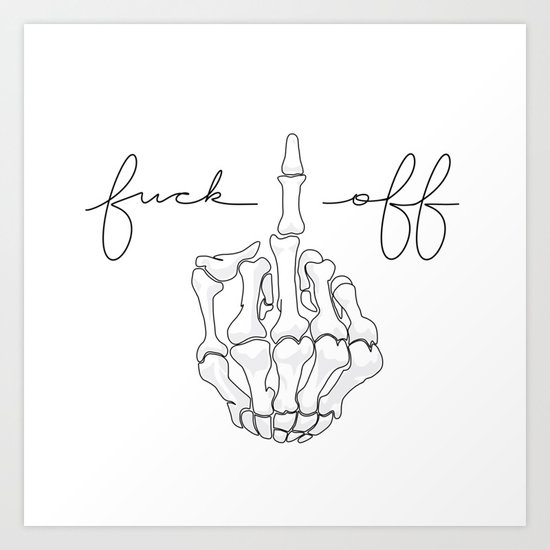 MIDDLE FINGER Art Print by evergreenpress | Society6