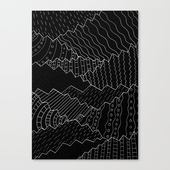 The black and white mountains Canvas Print