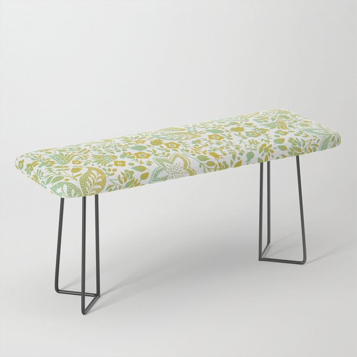 Blossoms and leaves brass ´n turquoise Gradient  Bench