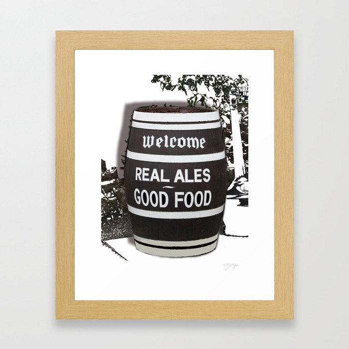 Vintage Real Ale Beer Barrel Framed Art Print