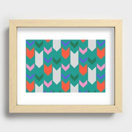 Tribal Down Arrows Recessed Framed Print