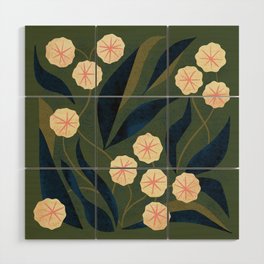 Green Floral Wood Wall Art