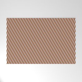 [ Thumbnail: Brown and Lavender Colored Stripes/Lines Pattern Welcome Mat ]